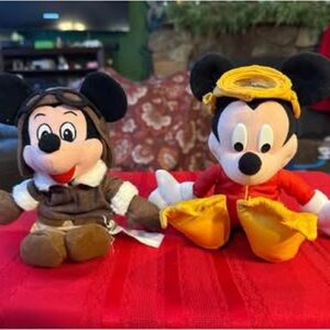 Vintage Disney Mickey Mouse Beanbag Plush Stuffed Animal - Pilot and Scuba Diver